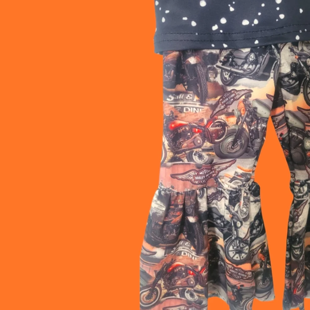 Girl Stylish Harley-Davidson Inspired Set – NWT – Size XXS (6–12 Months)